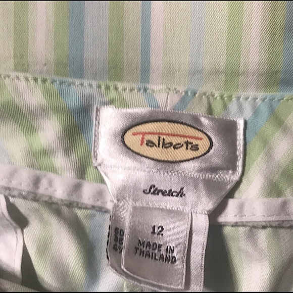 Talbots Women Stripe Flat Front Ankle Length Pants Casual Formal Size 12 - Picture 10 of 11